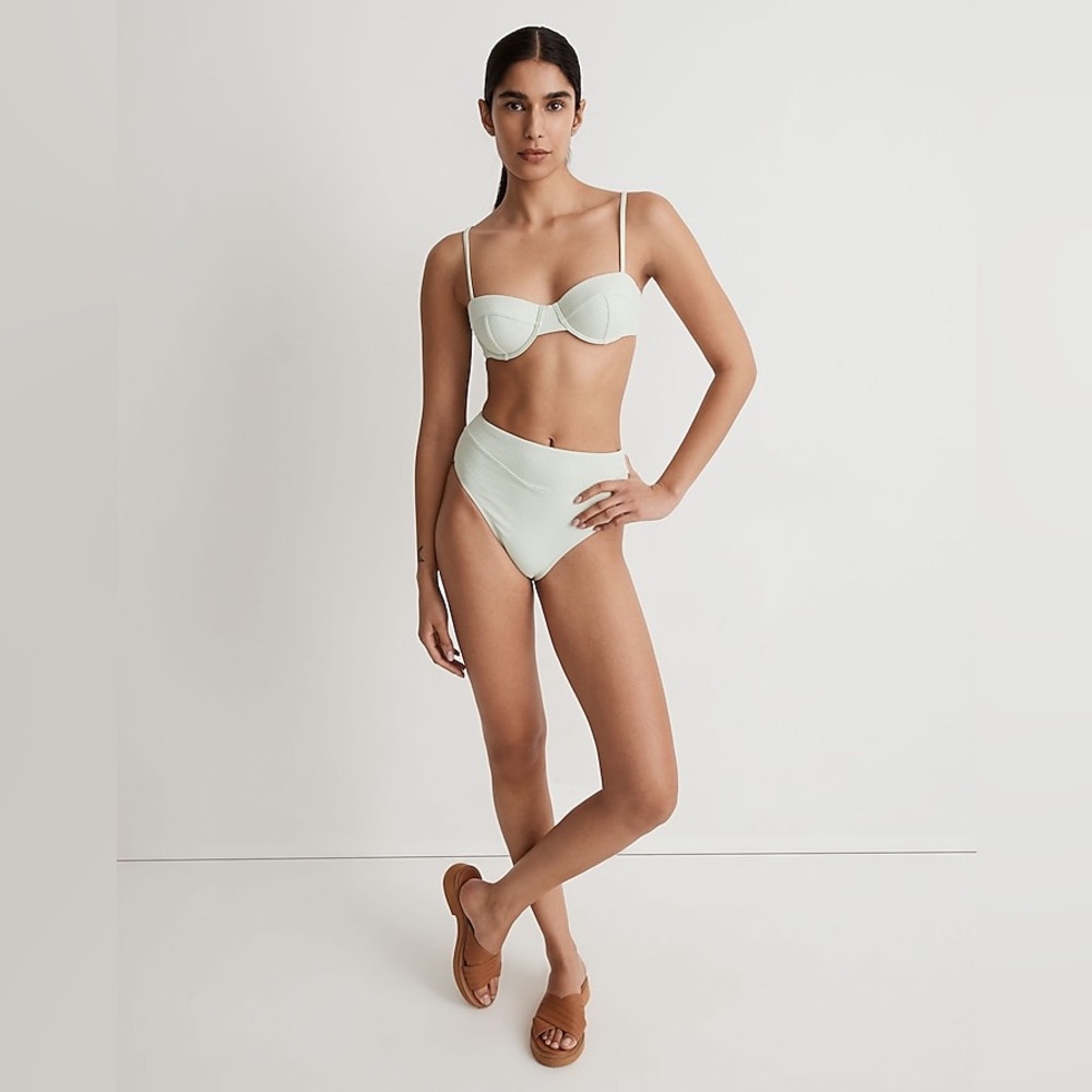 Madewell ribbed balconette swim suit.